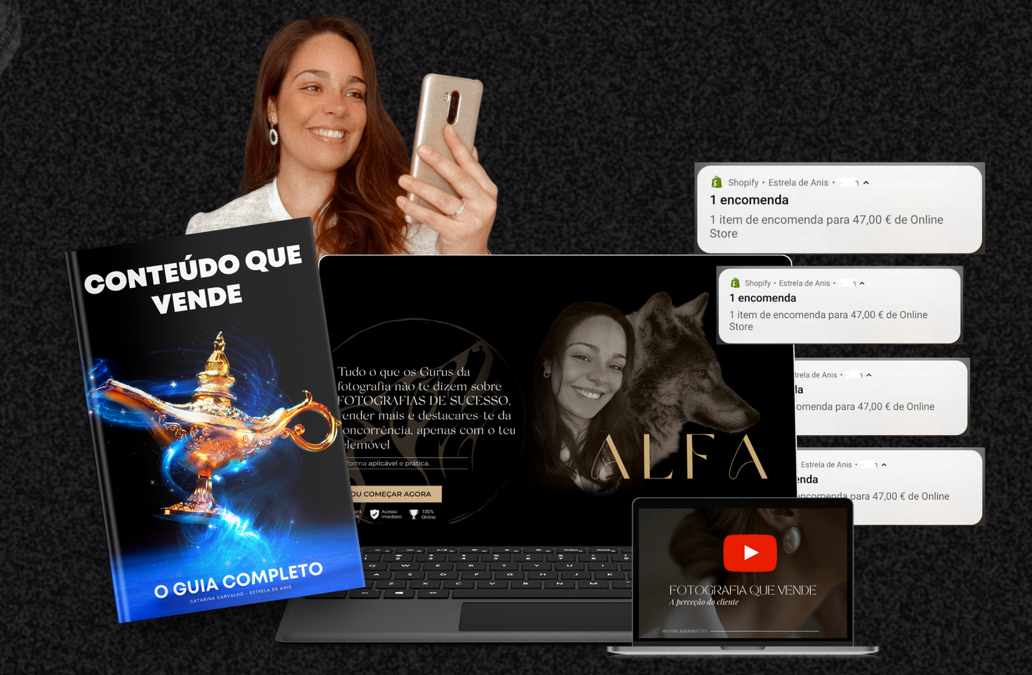 Pack Irresistível: Workshop Alfa + Ebook Conteúdo que Vende + Checklist Foto Lucrativa + Masterclass Foto que Vende