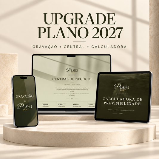 Upgrade: Gravação + Central do teu Negócio + Calculadora de Previsibilidade