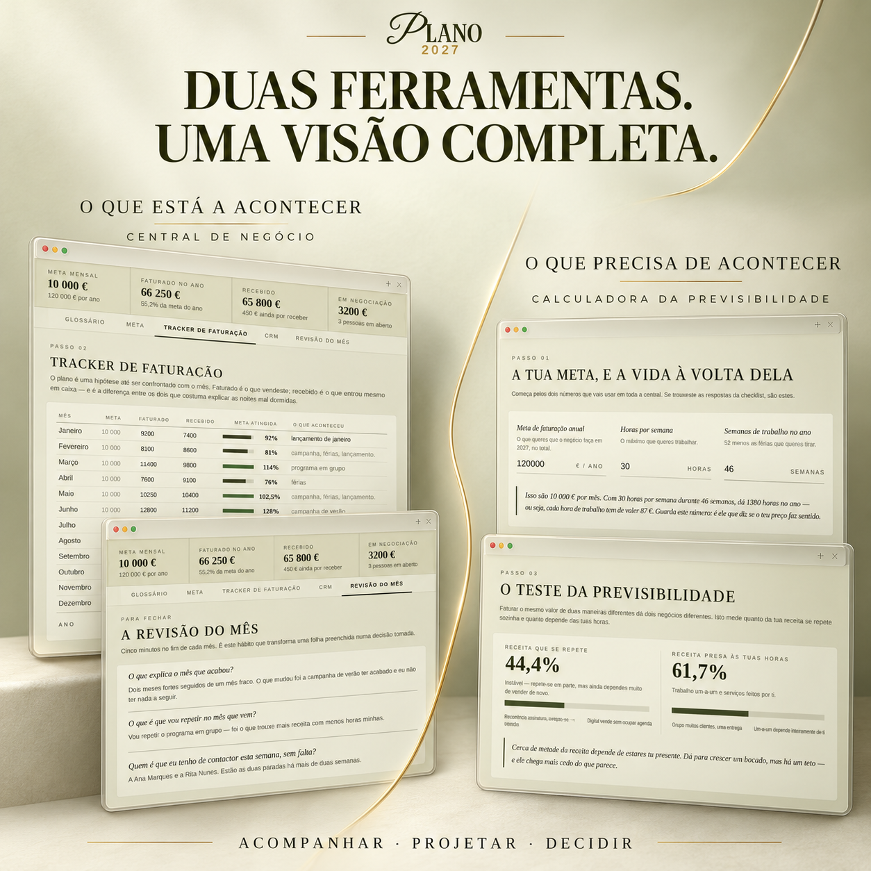 Upgrade: Gravação + Central do teu Negócio + Calculadora de Previsibilidade