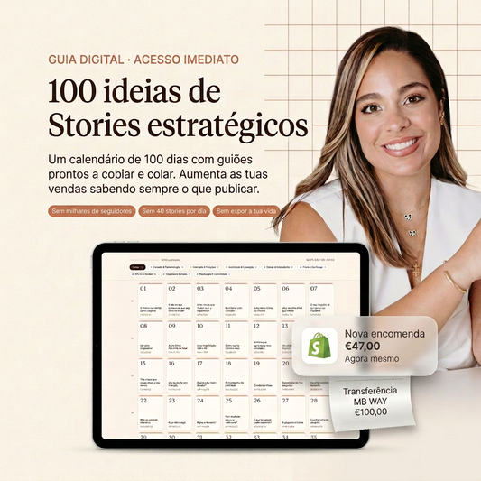 100 Ideias de Stories — guia digital com prova social